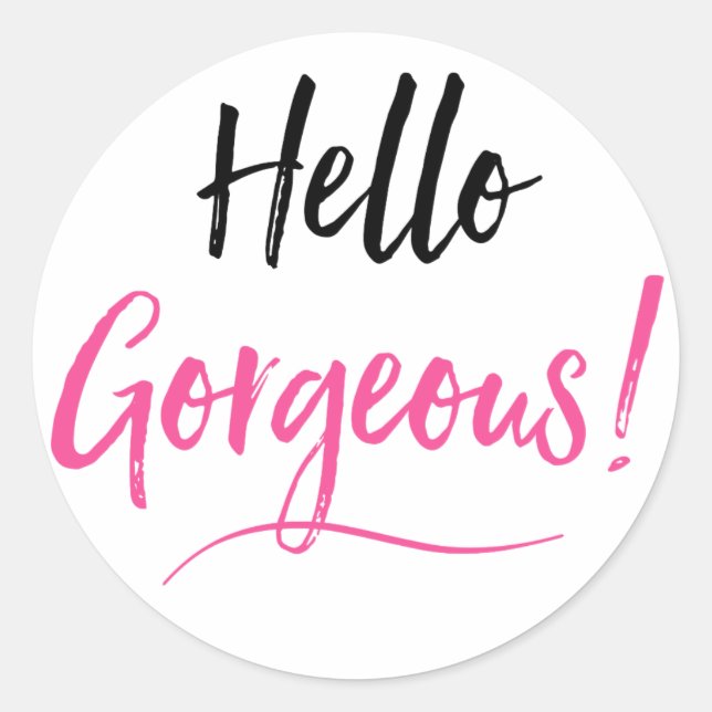 Sticker Rond Bonjour Magnifique ! (Devant)