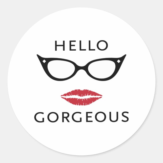 Sticker Rond Bonjour magnifique (Devant)