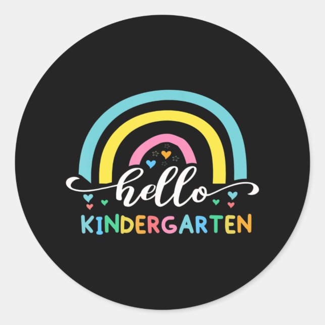 Sticker Rond Bonjour maternelle Retour À L'École (Devant)