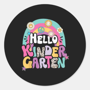 Sticker Rond Bonjour maternelle Retour À L'École Enseignant Gar