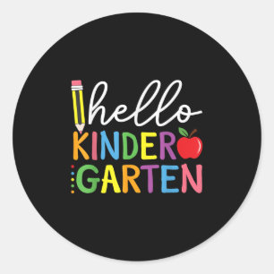Sticker Rond Bonjour Maternelle Retour À L'École Maternelle Thé