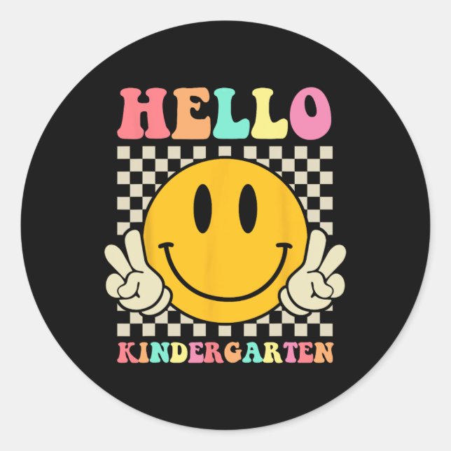 Sticker Rond Bonjour maternelle Retour À L'École Super Enseigna (Devant)