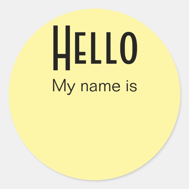 Sticker Rond Bonjour, Mon Nom Est (Devant)