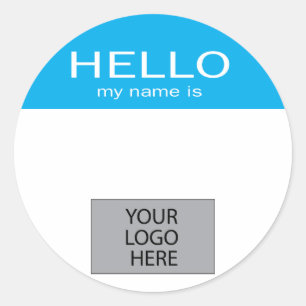 Sticker Rond Bonjour mon nom est - avec le logo fait sur