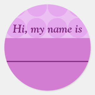 Sticker Rond "Bonjour, mon nom est ______" - Lavender Dotée Des