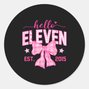 Sticker Rond Bonjour onze est 2015 Coquette Arc 11e anniversair
