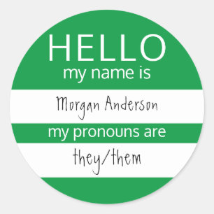 Sticker Rond BONJOUR Personnalisé Mon nom Pronounounes est