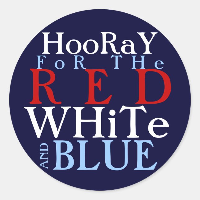 Sticker Rond Bonjour pour le Blanc Rouge et le Bleu (Devant)