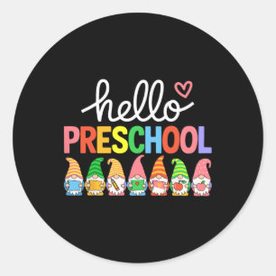 Sticker Rond Bonjour Préscolaire Gnomes 100e Jour De L'École En