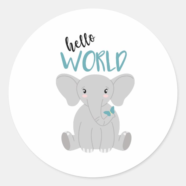 Sticker Rond Bonjour tout le monde (Devant)