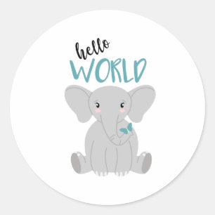 Sticker Rond Bonjour tout le monde