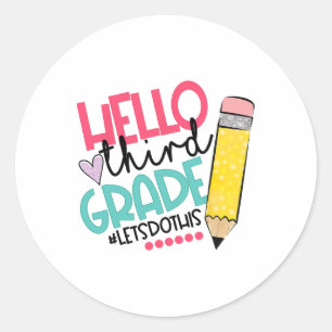 Sticker Rond Bonjour troisième année #Allons-y Faisons cela Joy