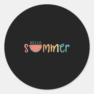 Sticker Rond Bonjour Vacances été Watermelon cadeau