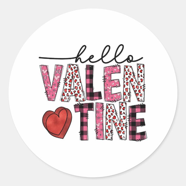 Sticker Rond Bonjour Valentine (Devant)