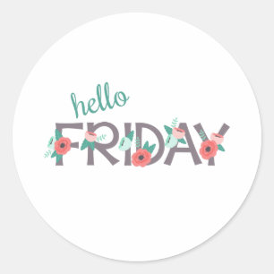 Sticker Rond Bonjour vendredi