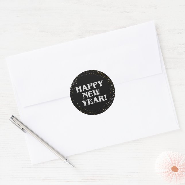 Sticker Rond Bonne année (Enveloppe)