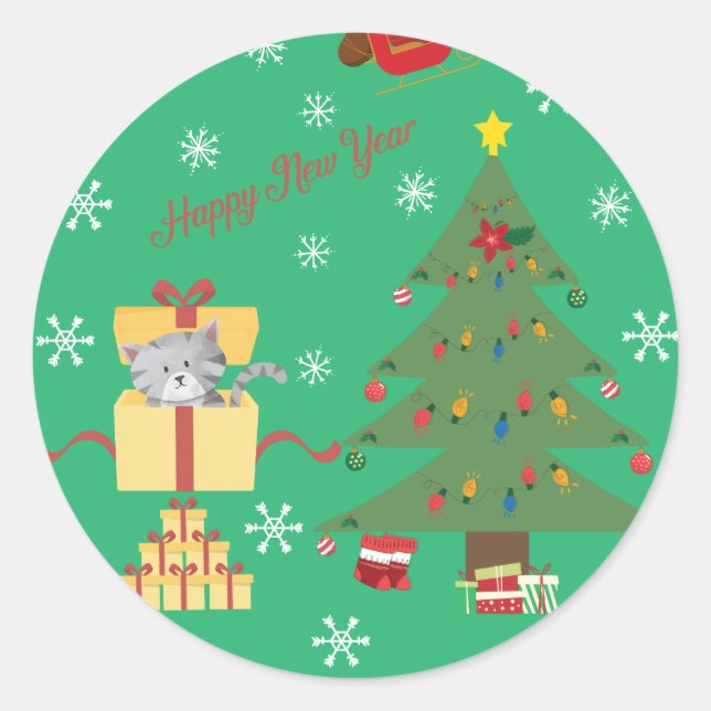 Sticker Rond Bonne année (Devant)