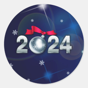 Sticker Rond Bonne année 2022. Cadeau de vacances
