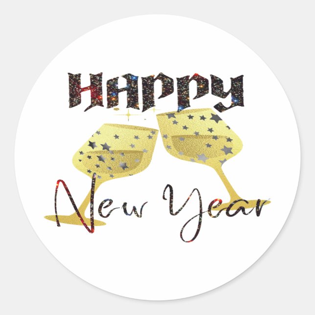 Sticker Rond Bonne année 2024 (Devant)