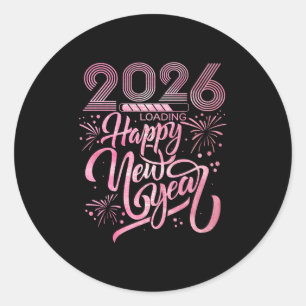 Sticker Rond Bonne année 2026 Chargement Fireworks Premium