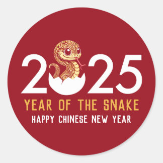 Sticker Rond Bonne année chinoise du serpent 2025