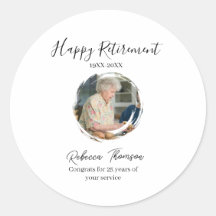 Bonne année de retraite nom cercle photo retraité
