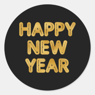Sticker Rond Bonne année Typographie moderne