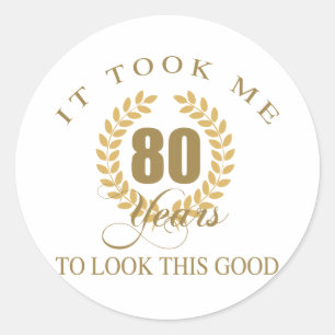 Sticker Rond Bonne apparence 80e anniversaire