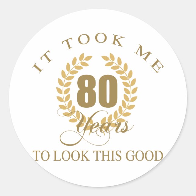Sticker Rond Bonne apparence 80e anniversaire (Devant)