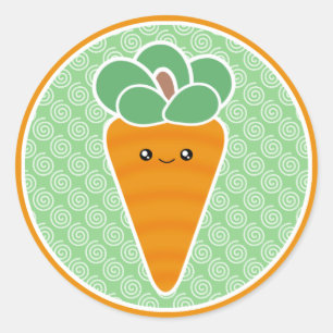 Sticker Rond Bonne Carotte Kawaii