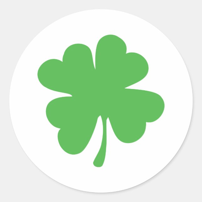 Sticker Rond Bonne chance Cloverleaf - Shamrock - trefoil (Devant)