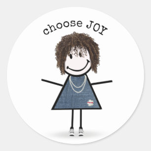 Sticker Rond Bonne chatte fille en Basket