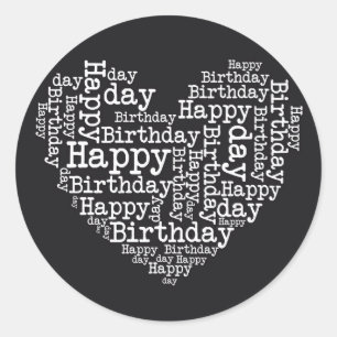 Sticker Rond Bonne conception d'anniversaire