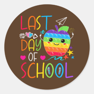 Sticker Rond Bonne Dernière journée de l'enseignant scolaire Po