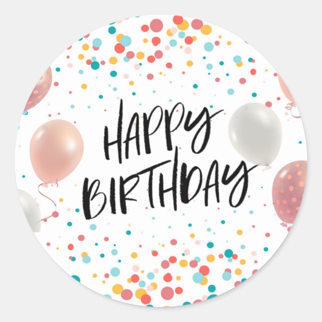 Sticker Rond Bonne fête d'anniversaire (Devant)