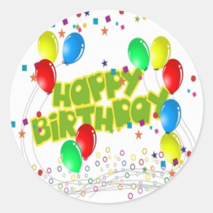 Sticker Rond Bonne fête d'anniversaire