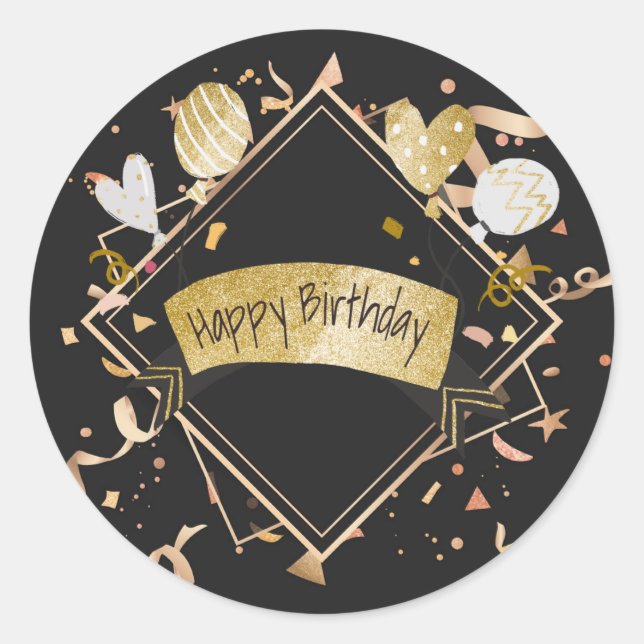 Sticker Rond Bonne fête d'anniversaire (Devant)