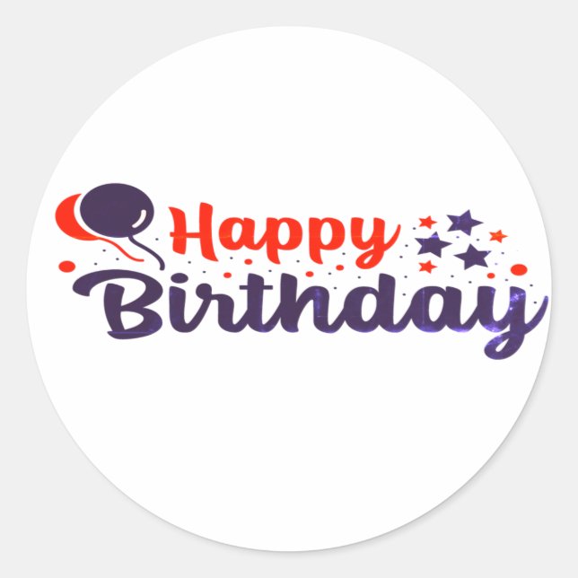 Sticker Rond Bonne fête d'anniversaire (Devant)