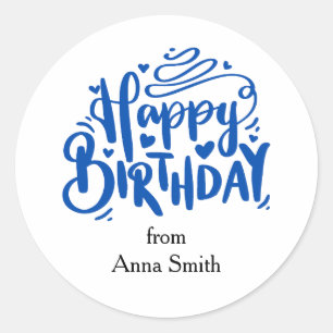 Sticker Rond Bonne fête d'anniversaire personnalisable