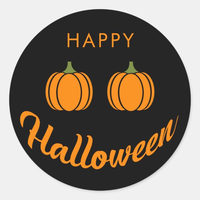 Sticker Rond Bonne fête de famille Citrouille d'Halloween (Devant)