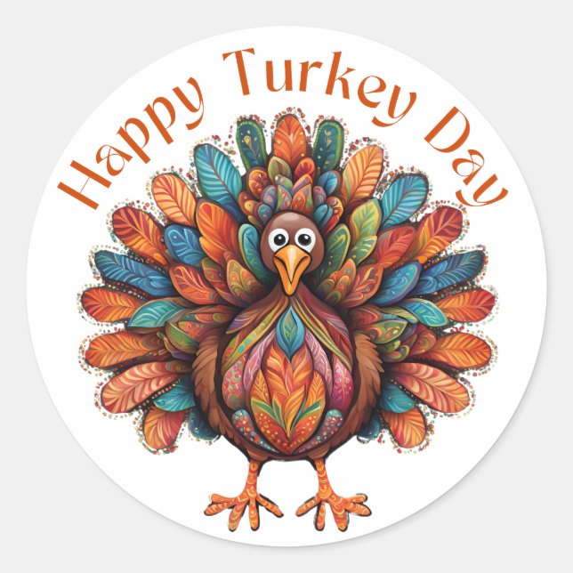 Sticker Rond Bonne fête de la Turquie (Devant)