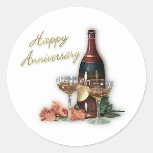 Sticker Rond Bonne fête de l'anniversaire (Devant)