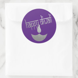 Sticker Rond Bonne Fête De Lumière De Diwali