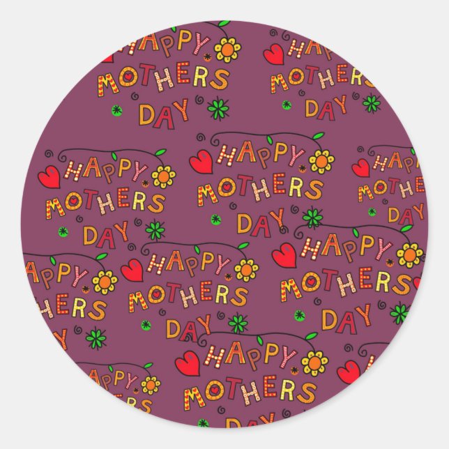 Sticker Rond Bonne fête des mères (Devant)