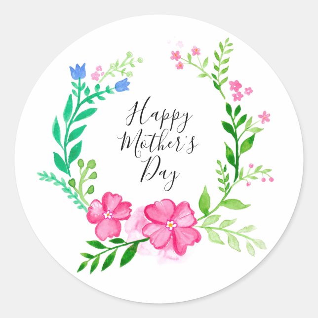 Sticker Rond Bonne fête des mères (Devant)