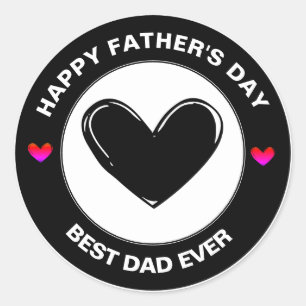 Sticker Rond Bonne Fête des pères Meilleur Papa Jamais Mignonne