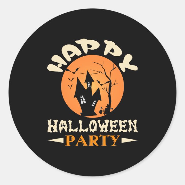 Sticker Rond Bonne fête d'Halloween (Devant)