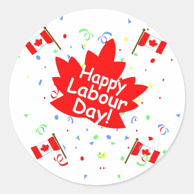 Sticker Rond Bonne fête du travail (Devant)