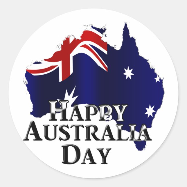 Sticker Rond Bonne fête nationale australienne (Devant)