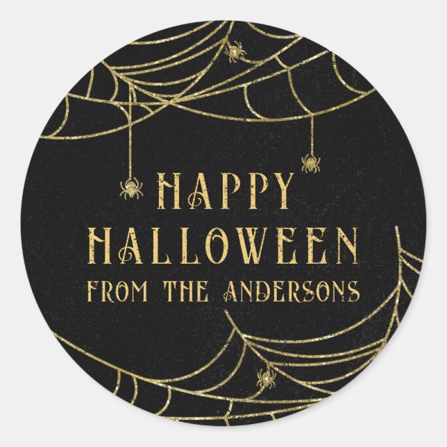 Sticker Rond Bonne Halloween Éffrayant Spider Parties scintilla (Devant)
